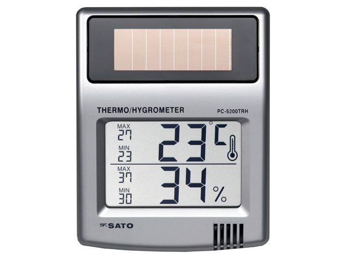 日本进口佐藤SATO太阳能数字温湿度计 PC-5200TRH